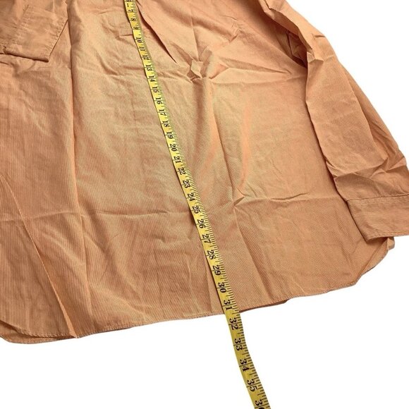 J.Crew Button Up Orange Long Sleeve 2-Ply Cotton Shirt Mens Size XL / 17-17.5 - Picture 7 of 8